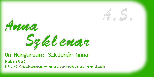 anna szklenar business card