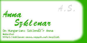 anna szklenar business card